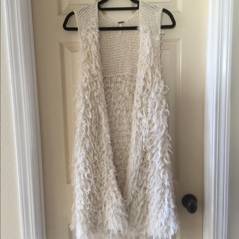 Free people soft textured maxi vest